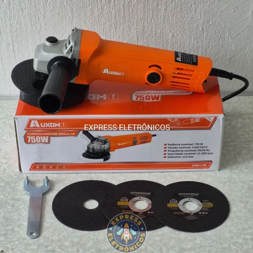 ESMERILHADEIRA LIXADEIRA AUXOM 750W POTENTE NOVA KIT COM 3 DISCOS