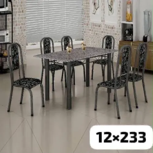 Mesa de mármore de 6 cadeiras no crediário
