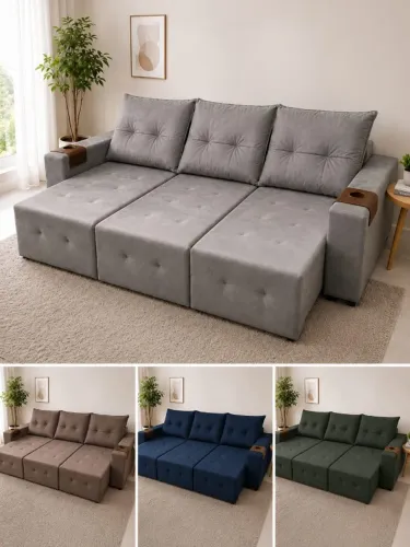sofa retratil 4 lugares novo
