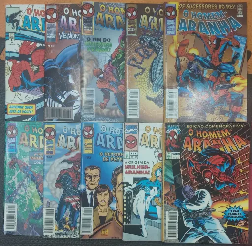 10 gibis homem-aranha anos 90 ed. Abril Marvel vingadores dc