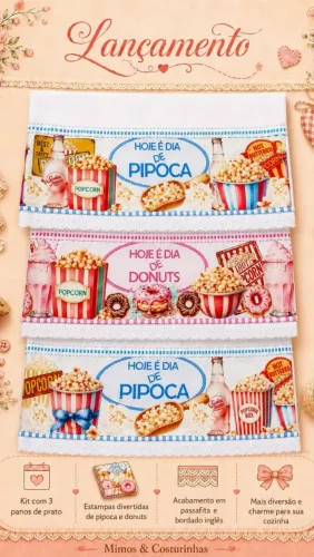 Panos de prato estampas exclusivas. Escolha seu kit