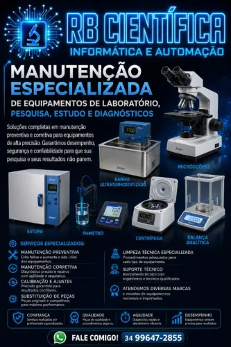 Manutenção Equip laboratoriais Especialista qualificado manutenções corretivas e preventiv