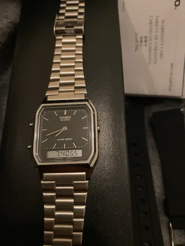 Relógio Casio Unissex Vintage Prata Aq-230a-1dmq
