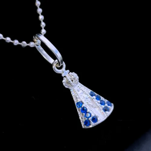 Corrente de prata legítima com pingente Nossa Senhora de Aparecida, Entregamos em até 6hs