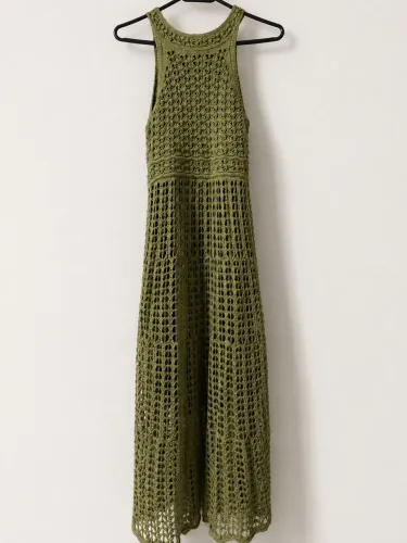 Vestido tricot midi