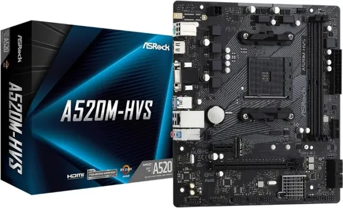Placa-mãe ASRock AMD A520 Socket AM4 Micro ATX NOVA