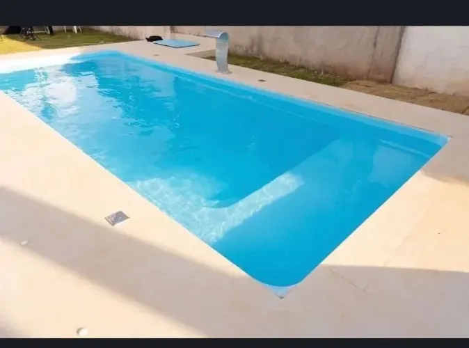 Piscina de Fibra 6 Metros grande instalada com KIT de Hidromassagem