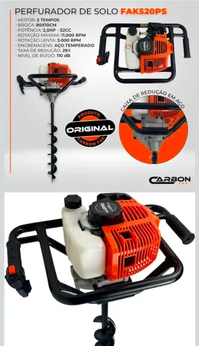 PERFURADOR DE SOLO À GASOLINA CARBON FAK520P