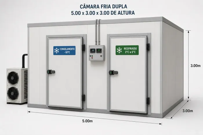 Câmara fria congelamento ou resfriado