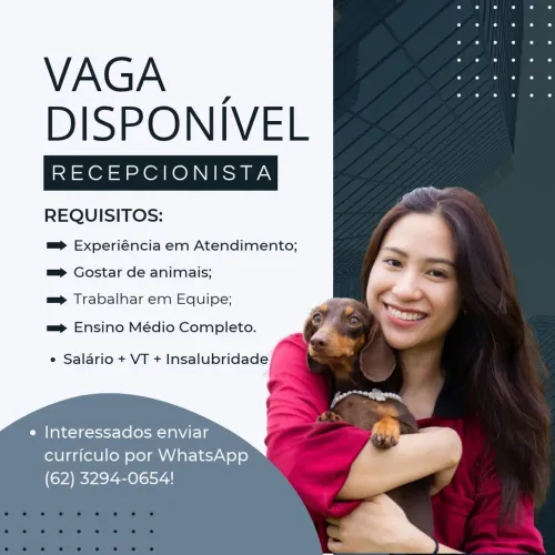 Vaga para recepcionista