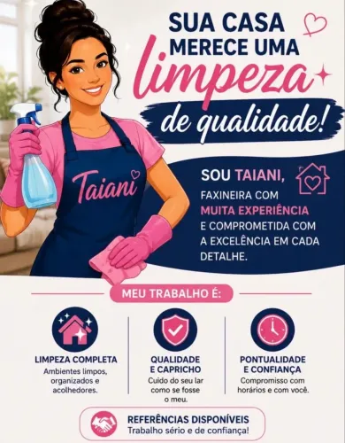 Serviços domésticos, faxina e diarista