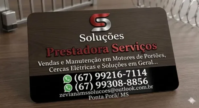 Prestação serviços, motores para portões, cerca elétrica em geral...