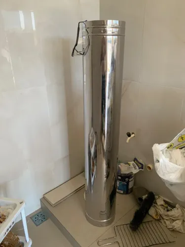 Tubulação inox para saída de churrasqueira de 1,30 alt
