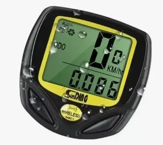 Ciclocomputador Sunding Velocímetro Preto/amarelo À Prova D'água