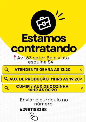 vaga de emprego Padaria Santa ceia 