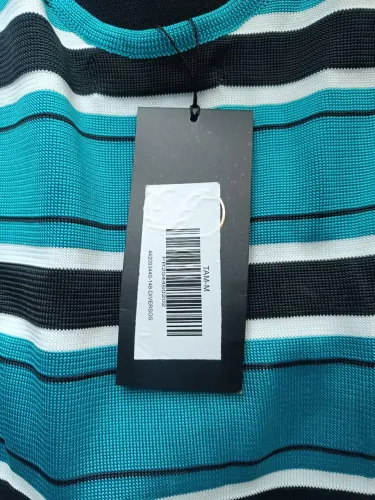 Vestido longo azul listrado 