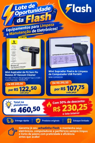 Lote de Oportunidade da Flash - Equipamentos para Limpeza e Manutenção de Eletrônicos!