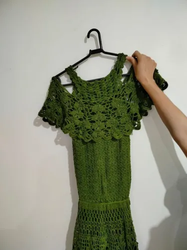 Vestido Crochê feito sobre medida veste M