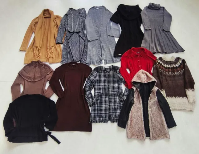 Lote roupas de inverno tricots polaina cachecol feminino vários tamanhos