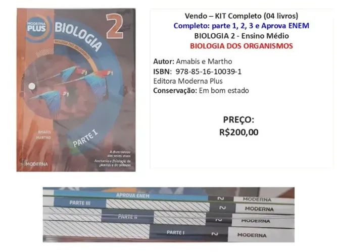 LIVROS DE BIOLOGIA 2 (Ensino Médio)