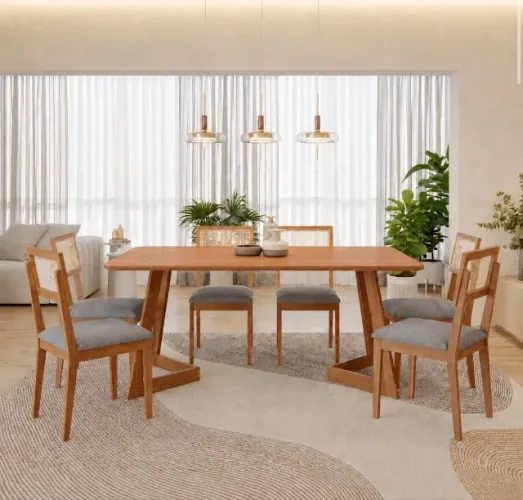 Conjunto de Jantar Serena 180 com 6 Cadeiras