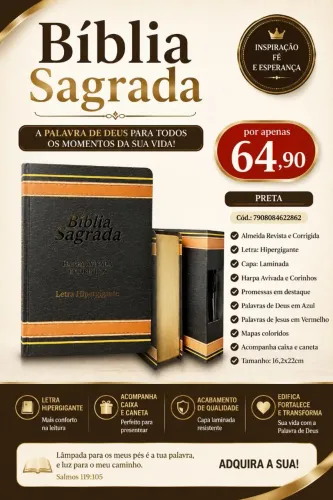 Bíblia Sagrada Capa dura, com caneta de brinde