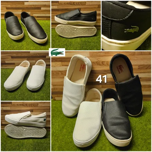 2 Tênis Slip On Lacoste 41 Branco e Preto