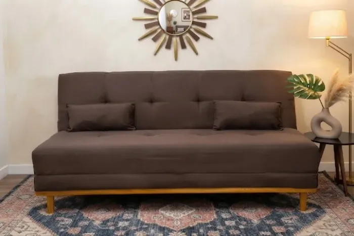 Sofá Cama Aurora Marrom Novo