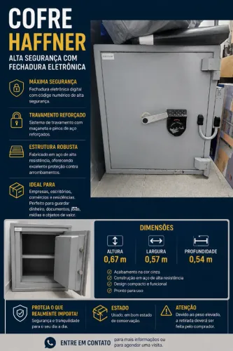 Doação - Cofre Haffner de Alta Segurança com Fechadura Eletrônica