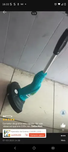 Vende-se essa roçadeira elétrica 