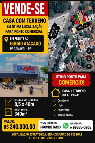 Vendo terreno Frente Gugão atacado