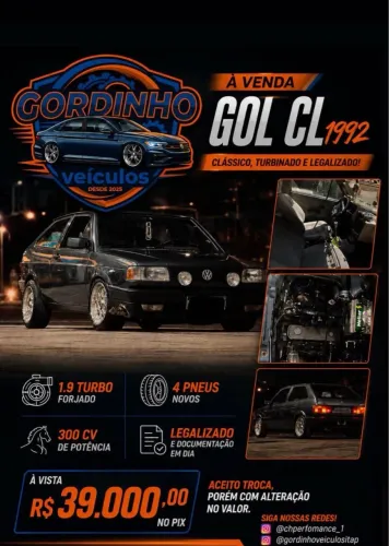 Volkswagen Gol Geração I 1000 2P 1993
