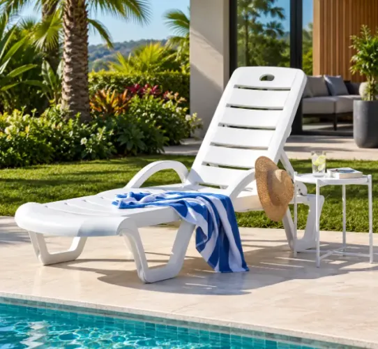 Cadeira Espreguiçadeira Bahamas Branco Reclinável 8 Posições - NOVA
