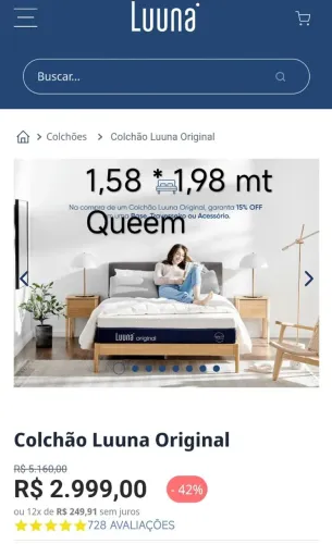 COLCHÃO LUUNA ORIGINAL - TAMANHO QUEEN