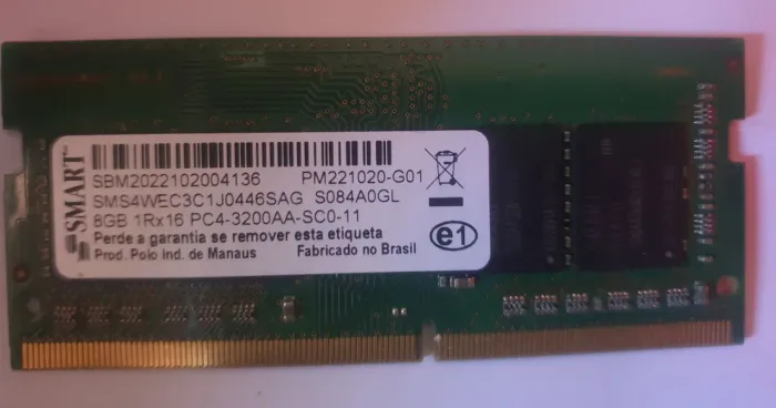 Memória RAM DDR4 8GB 3200MHz para notebook 