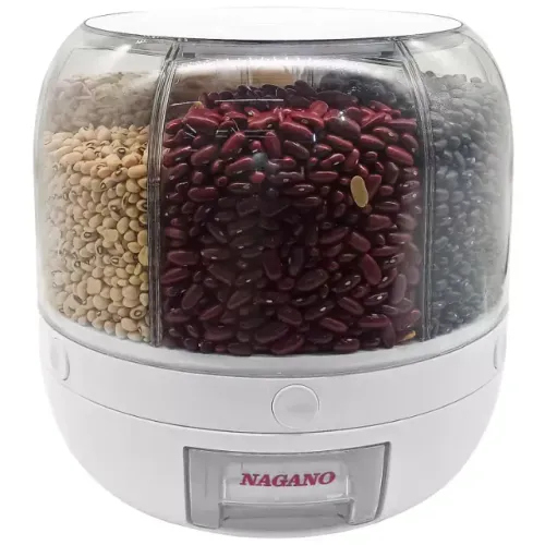 Dispenser Giratório de Alimentos Grãos e Cereais com 6 Divisões - E029596