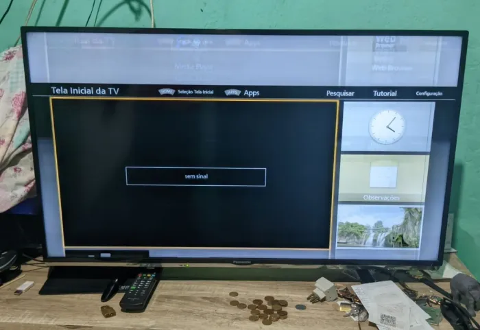 TV Panasonic, 40P - Com problemas na transferência de imagem para a tela. 