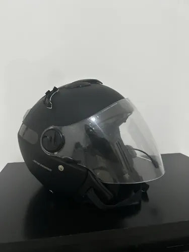 Capacete New Atomic Preto Fosco + Intercom Bluetooth EJEAS