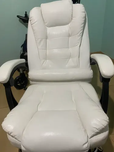 Cadeira escritório couro branco 