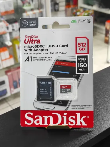 Cartão San Disk Micro Ultra SDXC - UHS-I - 512gb - ORIGINAL - LACRADO