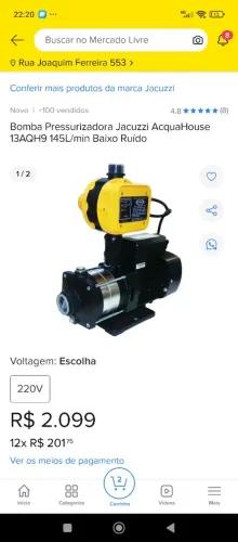 Pressurizador residêncial rede hidráulica