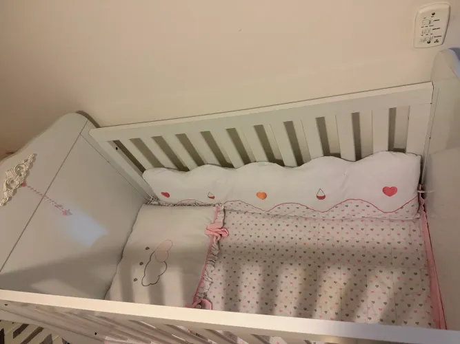 Berço MDF branco bebê luxo