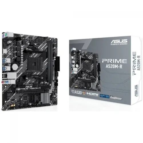 Placa Mãe AM4 A520 Asus Prime A520M-R DDR4 Micro-ATX