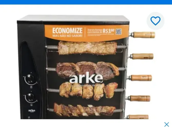 Churrasqueira Arcke 5 espetos a gás usada em excelente estado.