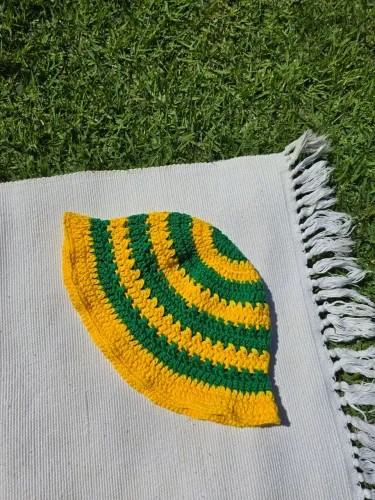 Bucket De Crochet Seleção Copa do Mundo Brasil Tamanho Único Pronta Entrega