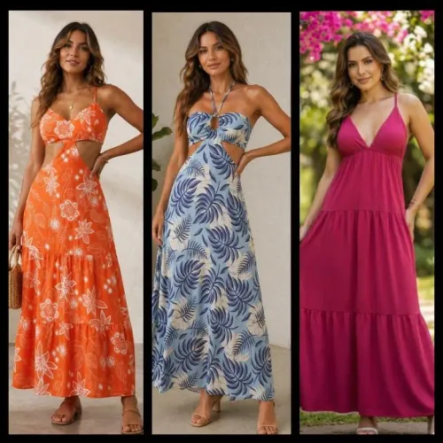 3 vestidos novos por 150,00