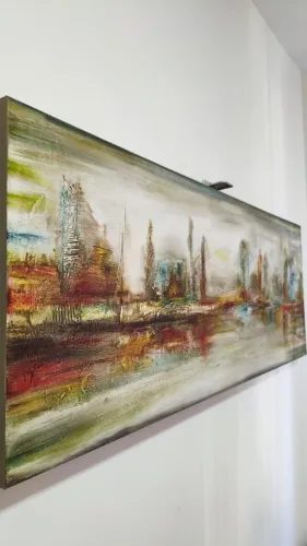 Quadro com pintura abstrata