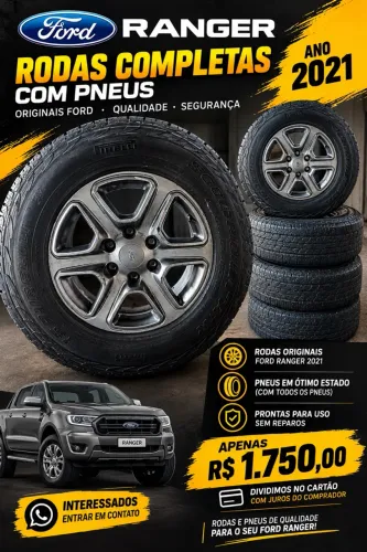 Pneus e rodas completas da camionete Ford Ranger 2021