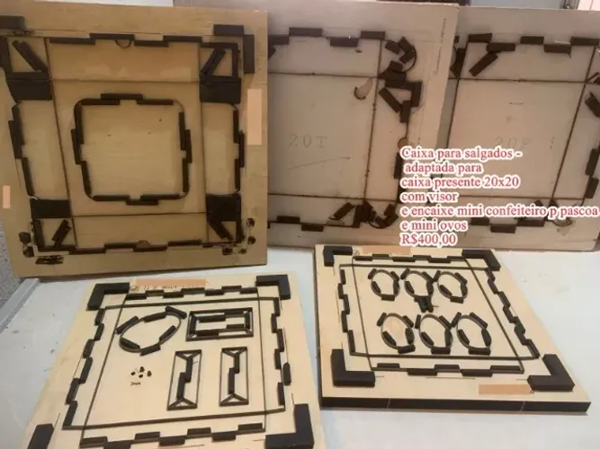 Faca corte e vinco Caixa 20x20 4 em1- para maquina a partir de 50cm