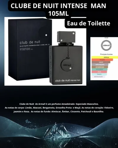 PERFUME ÁRABE CLUBE NUIT INTENSE EAU DE TOILETTE ARMAF MASCULINO, 105ML
